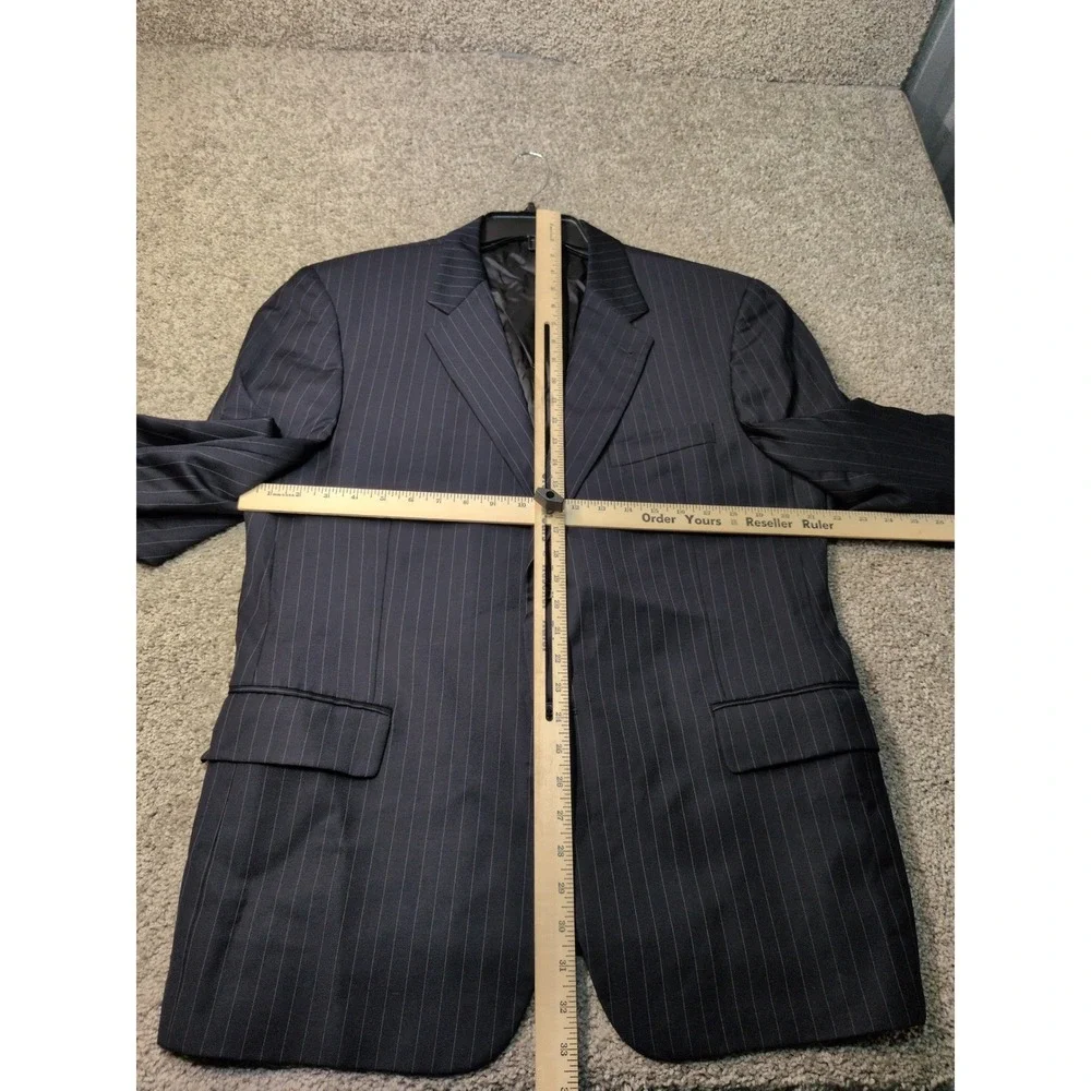 Joseph Abboud Mens 44S Navy Blue Pinstripe Super 120s‎ Wool 2-Button Suit Jacket